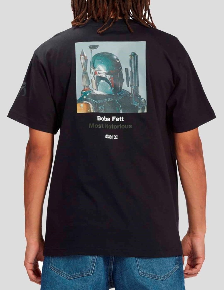 T-shirt DC x star wars boba fet class nero